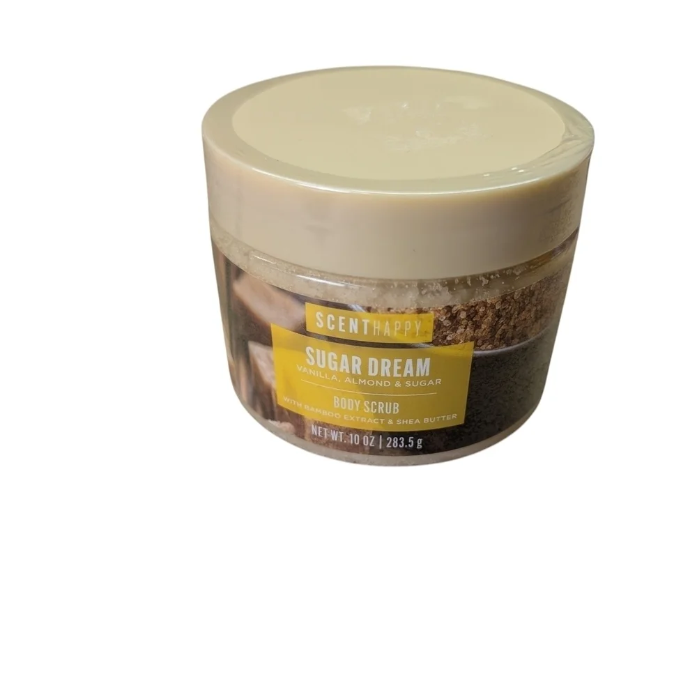 Scent Happy Vanilla Almond Sugar Dream Body Scrub Cream Bamboo Shea Butter 10 OZ